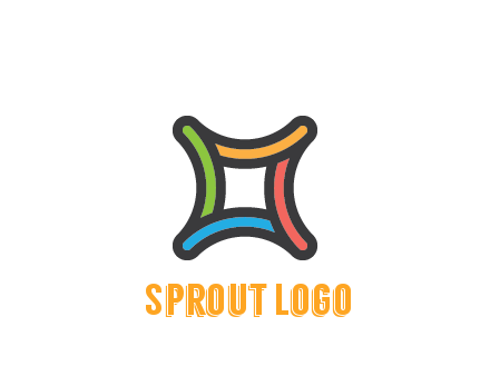 line art colorful curved square