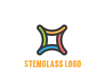 line art colorful curved square