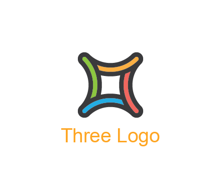 line art colorful curved square