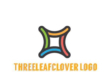 line art colorful curved square