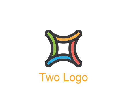 line art colorful curved square