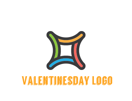 line art colorful curved square