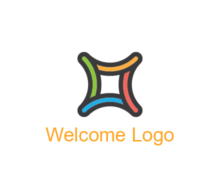 line art colorful curved square