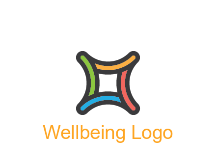 line art colorful curved square