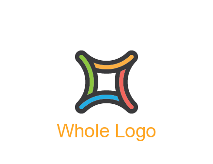 line art colorful curved square