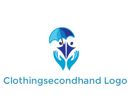 people icons with umbrella in hands