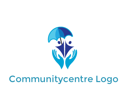 people icons with umbrella in hands