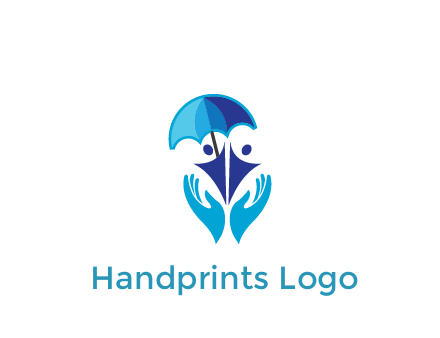 people icons with umbrella in hands