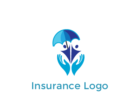people icons with umbrella in hands