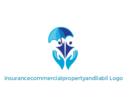 people icons with umbrella in hands