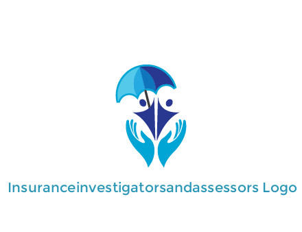 people icons with umbrella in hands