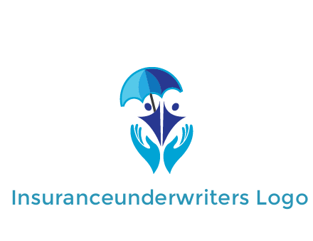 people icons with umbrella in hands