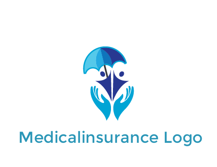 people icons with umbrella in hands