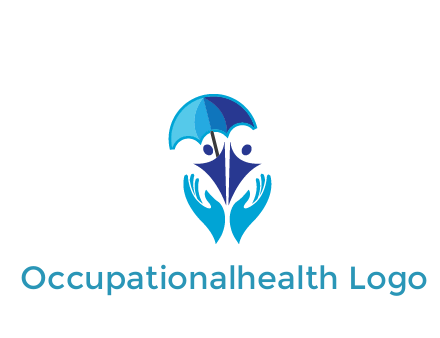 people icons with umbrella in hands