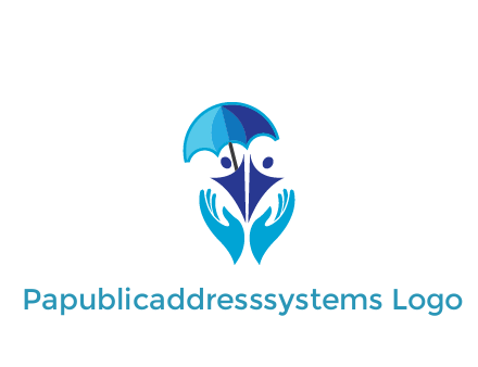 people icons with umbrella in hands