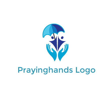 people icons with umbrella in hands