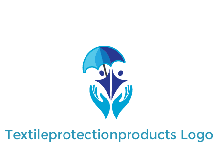 people icons with umbrella in hands