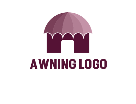 umbrella forming awning on house