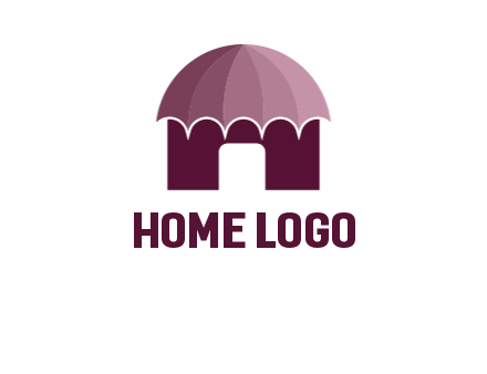 umbrella forming awning on house