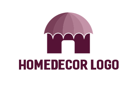 umbrella forming awning on house
