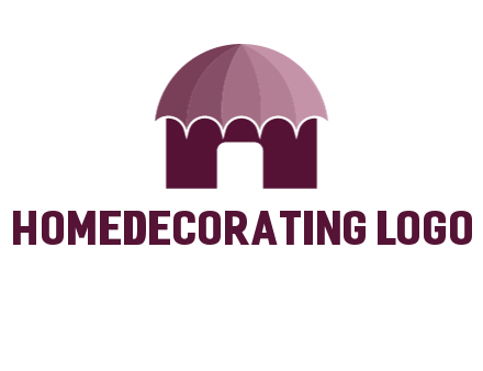 umbrella forming awning on house