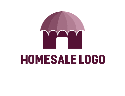 umbrella forming awning on house