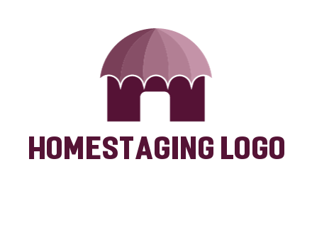 umbrella forming awning on house