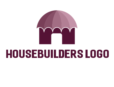 umbrella forming awning on house