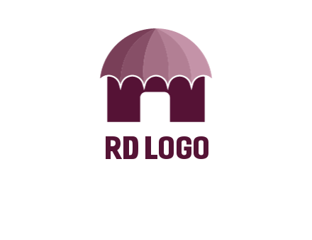 umbrella forming awning on house