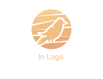 negative spacing lines forming bird in circle