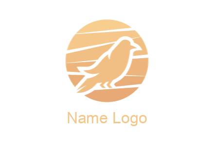 negative spacing lines forming bird in circle