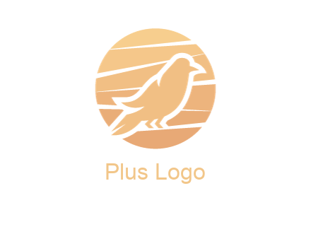 negative spacing lines forming bird in circle