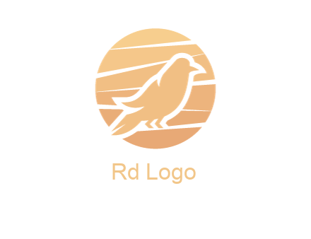 negative spacing lines forming bird in circle