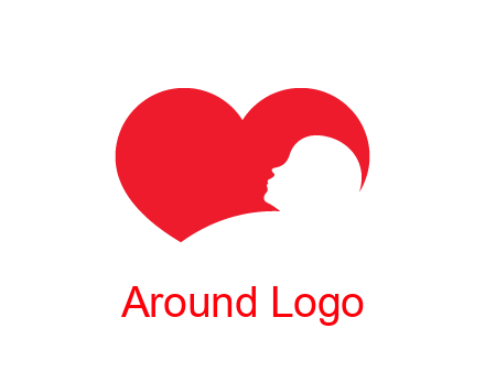 negative spacing child head in heart
