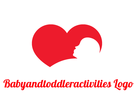 negative spacing child head in heart