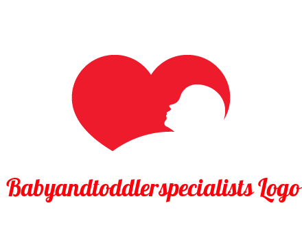 negative spacing child head in heart