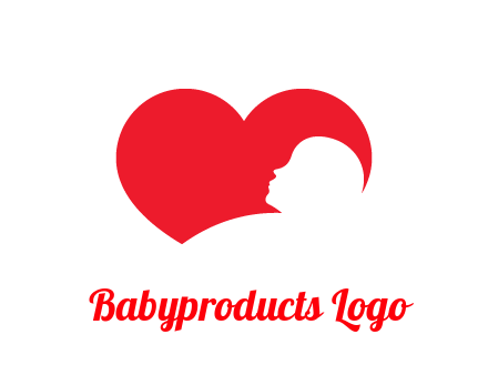 negative spacing child head in heart