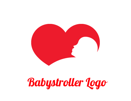 negative spacing child head in heart