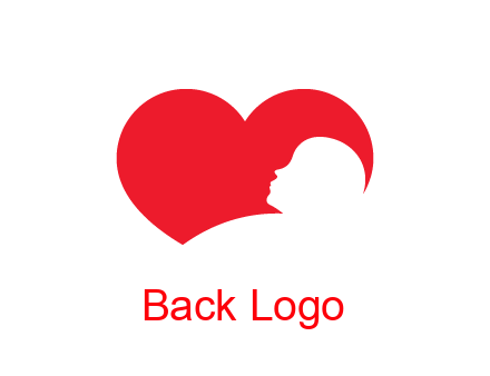 negative spacing child head in heart