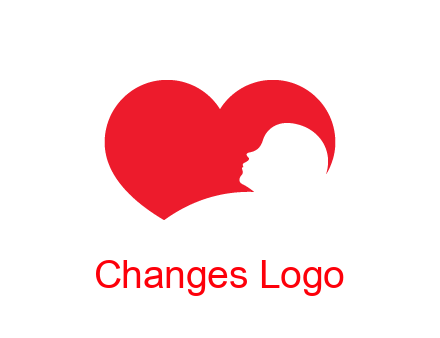 negative spacing child head in heart