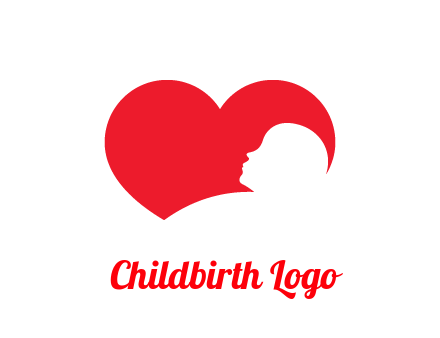 negative spacing child head in heart