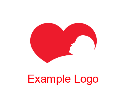 negative spacing child head in heart