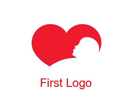 negative spacing child head in heart