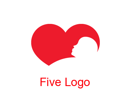 negative spacing child head in heart