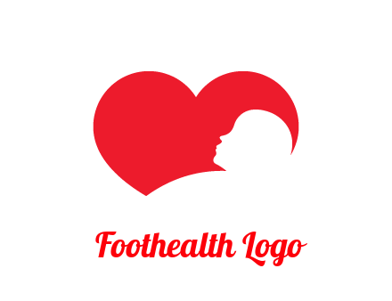 negative spacing child head in heart