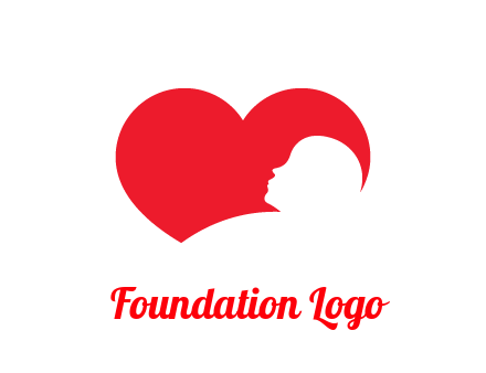 negative spacing child head in heart