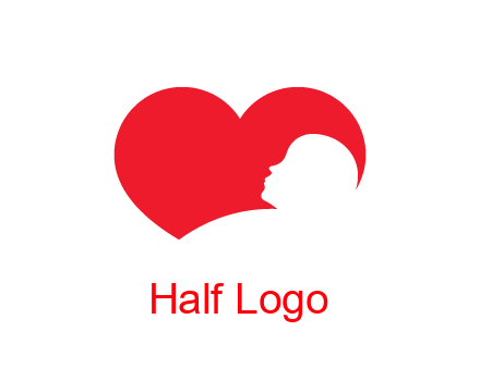 negative spacing child head in heart