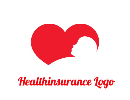 negative spacing child head in heart