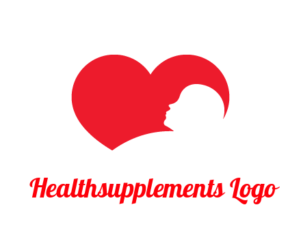 negative spacing child head in heart