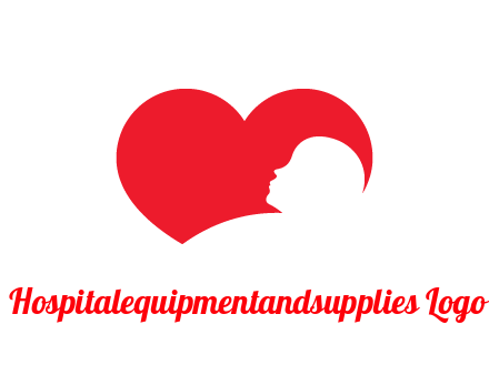 negative spacing child head in heart
